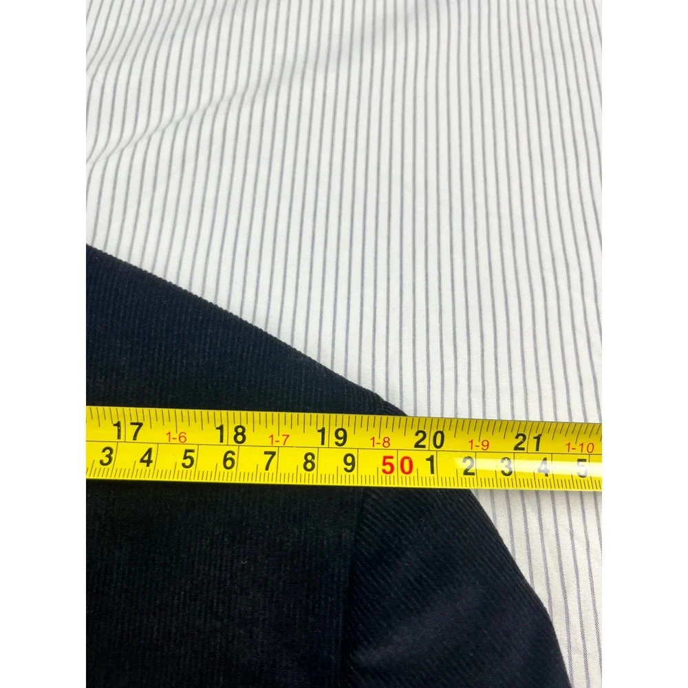 Stafford Mens Black Corduroy Blazer Classic Fit Sport Coat 46L Elbow Patches‎